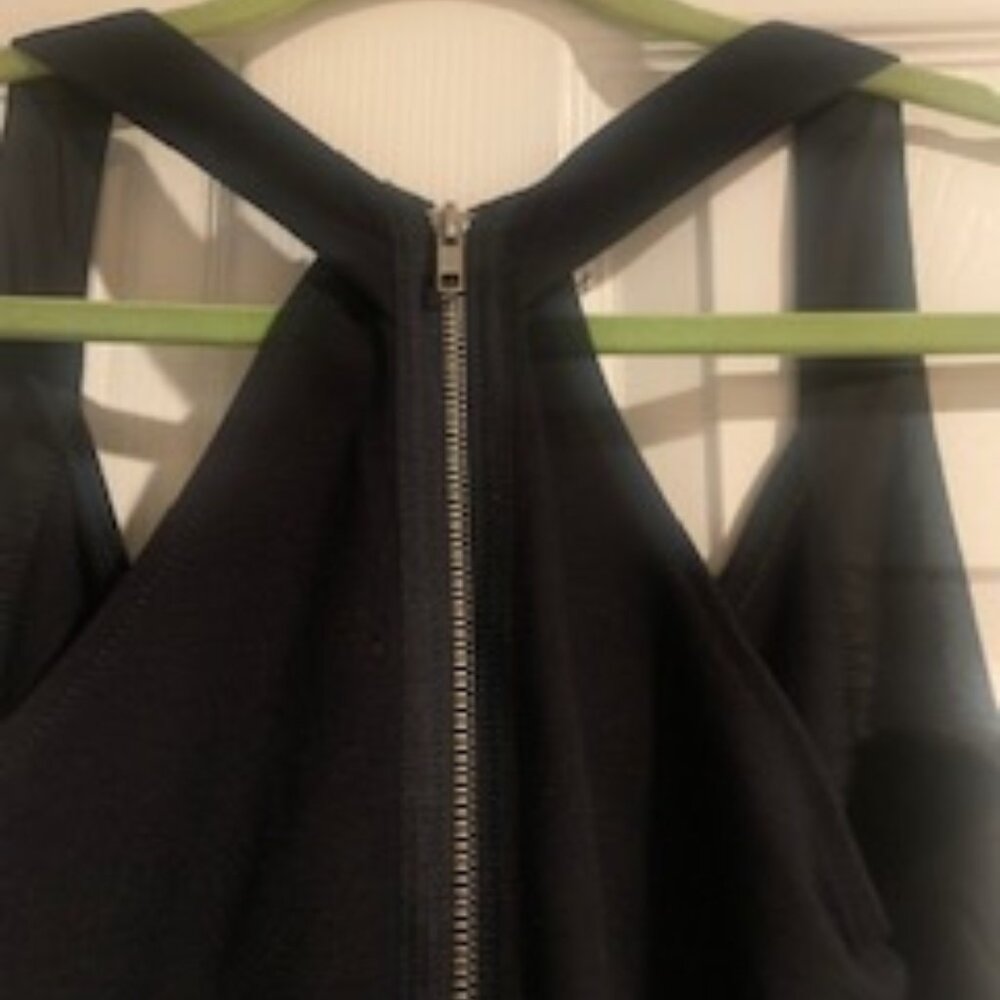 Black Bodycon Dress with Rear Gold Zipper